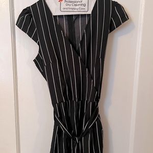 Black and White striped Romper size XS